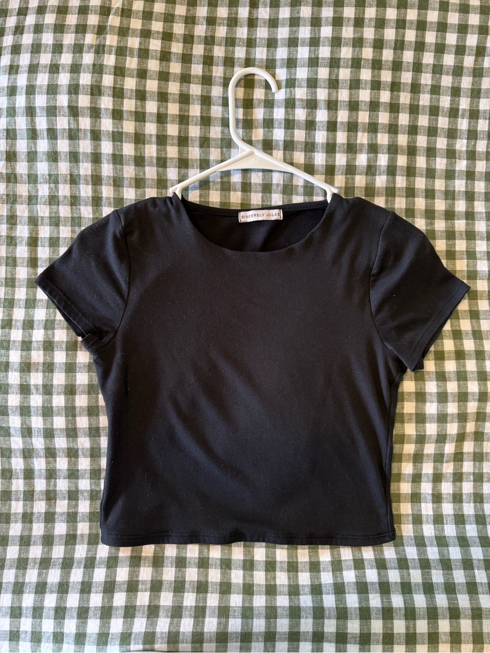 Sincerely Jules Black Short Sleeve Cropped Tee